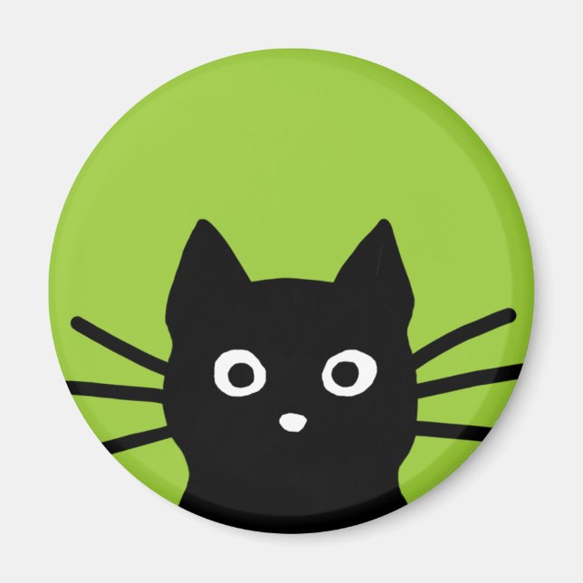 Imã Gato Preto Espiando (Frente)