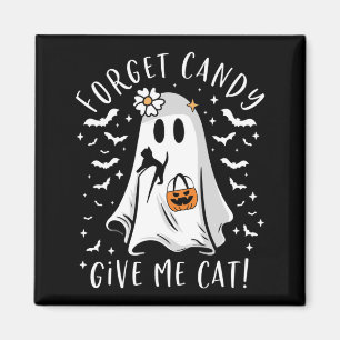 Imã Gato Preto Fantasma Boo Engraçado Esquece Doce Dê