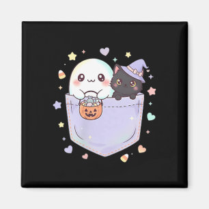 Imã Gato Preto Fantasma Fofo Bolso Diversão de Hallowe