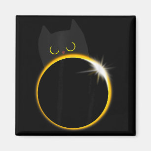 Imã Gato Preto Fofinho Amante de Eclipse Solar