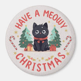 Imã Gato Preto Grumpy Magnet De Natal
