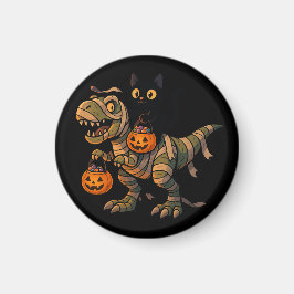 Imã Gato Preto Montando Múmia T-Rex – Dino Fofo de Hal