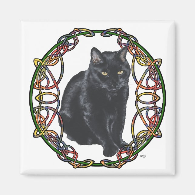 Imã Gato Preto Nó Celta (Frente)