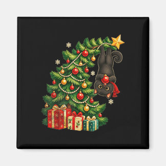 Imã Gato preto pendurado na árvore de Natal animal de