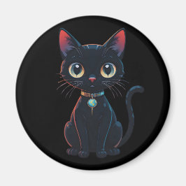 Imã Gato Preto Pouco Assustador