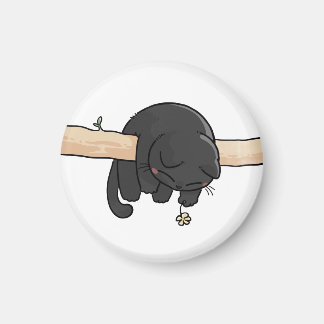 Imã Gato Preto Sonolento Fofo