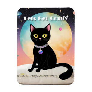 Ímã Gato Preto - Vamos nos Sentir Confortáveis