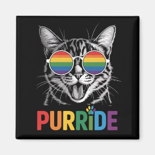 Imã Gato Purride Gay Lésbica Arco-íris LGBTQ Aliado Or