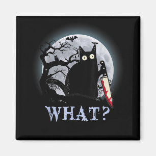 Imã Gato Que Gato Negro Assassino Com Faca Halloween