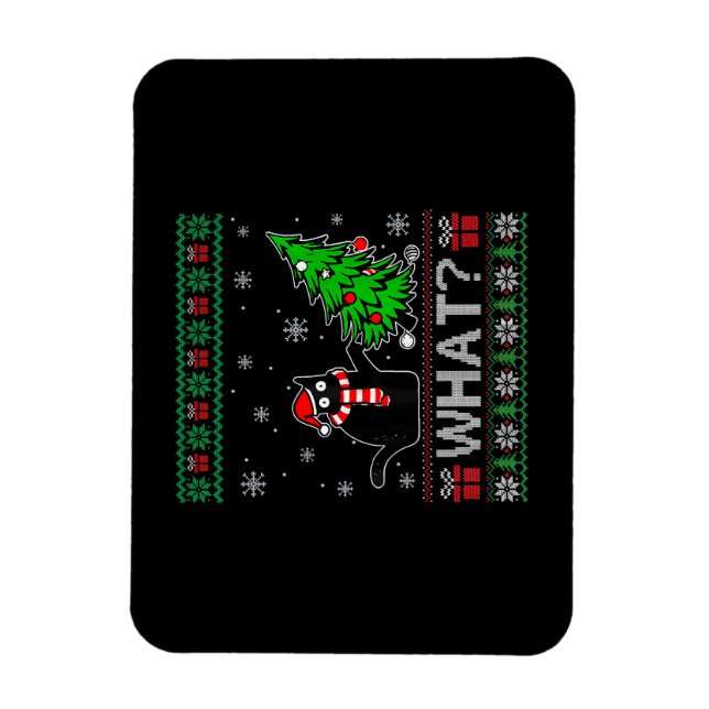 Ímã Gato Que Gato Negro Engraçado Puxando Árvore De Na (Vertical)