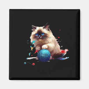 Imã Gato Ragdoll de Pijama Perfeito Para Amantes de Ga