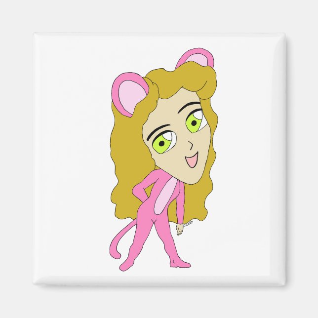 Imã gato rosa (Frente)