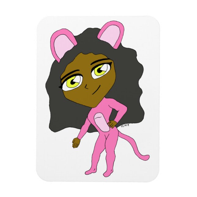 Ímã gato rosa (Vertical)