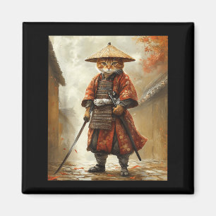 Imã Gato Samurai Japão Japonês Gráfico Engraçado