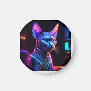 Imã Gato Sfinx Alienígena Senta-se Na Cadeira do seu C