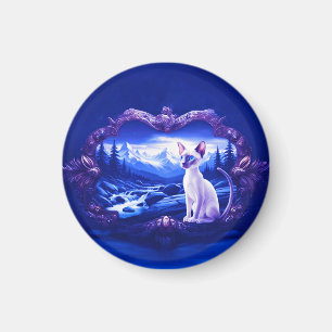 Imã Gato Siamês Em Quadro Cênico