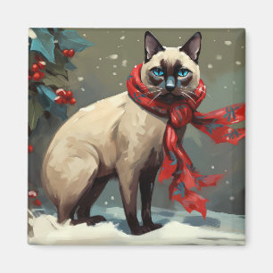 Imã Gato Siamês no Natal da Neve