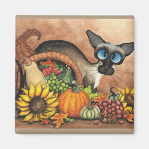 Imã Gato Siamese da acção de graças pelo ímã de B