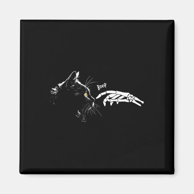 Imã Gato Skeleton Boop Halloween Cats Pet Kit (Frente)