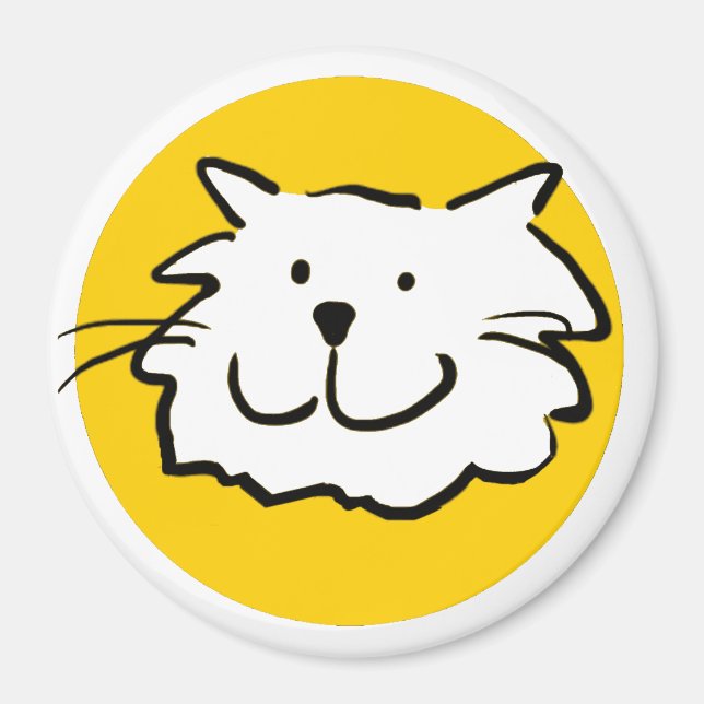 Imã Gato Sorridente Feliz como uma Ilustração de Desen (Frente)