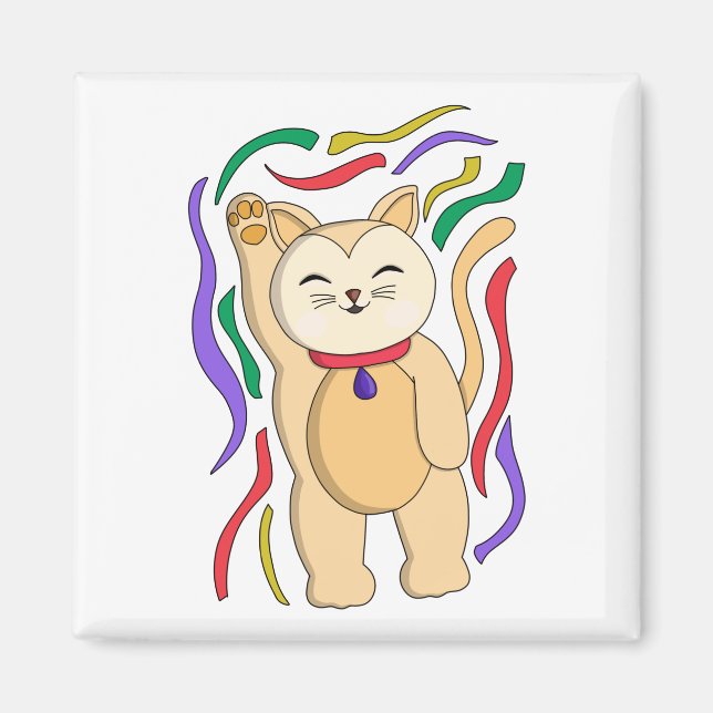 Imã Gato Sortudo (Frente)