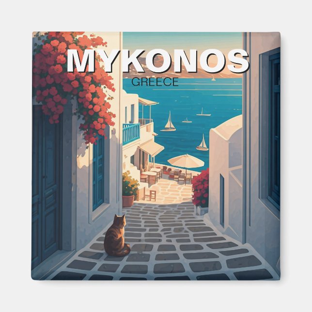 Imã Gato Sunset em Mykonos Grécia Cyclades Viagem (Frente)