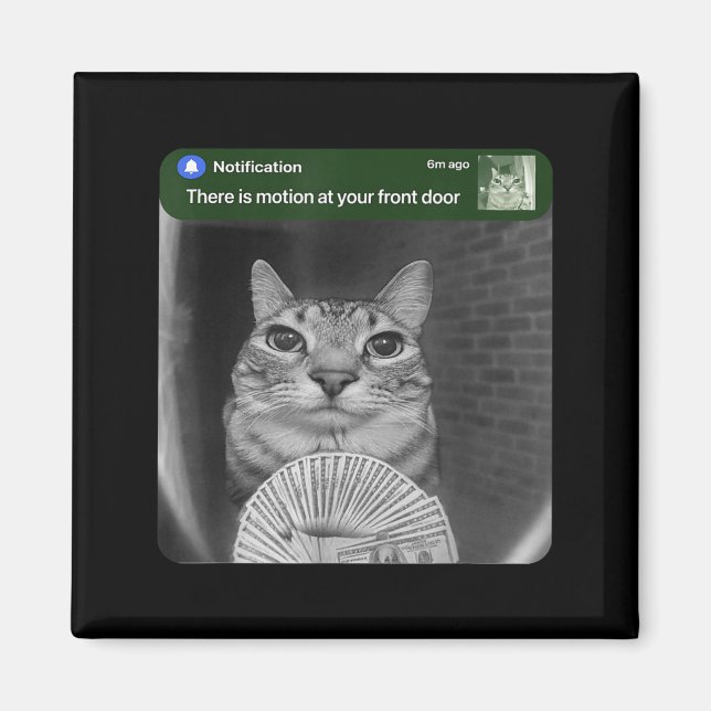 Imã Gato Tocando com Meme de Movimento  (Frente)