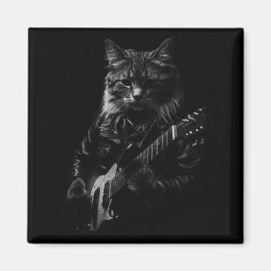 Imã Gato Tocar Guitarra Estrela do Rock Rock And Roll