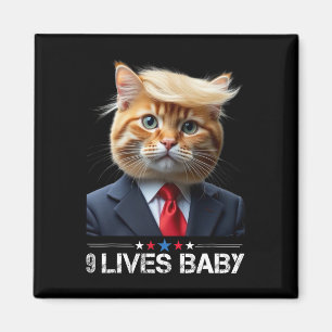 Imã Gato Trump 9 Vidas Por Divertido Voto Para Gatos T