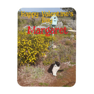 Ímã Gato Tuxedo Fofo Vermelho Amarelo Dia dos Namorado