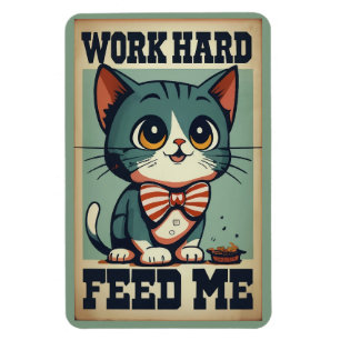 Ímã Gato Vintage Antigo do Duro de Trabalho