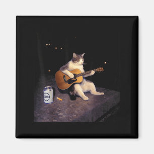 Imã Gato vintage cerveja gato engraçado bebendo cervej