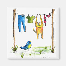 Imã Gato Whimsic em uma Linha de Fechamento