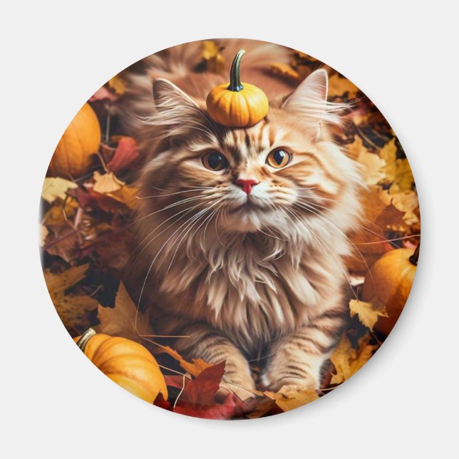 Imã Gato Whimsso com Magnetos de Pumpkins (Frente)