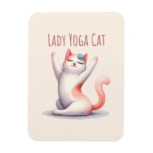 Ímã Gato Yoga Pose - Gato Lady Yoga