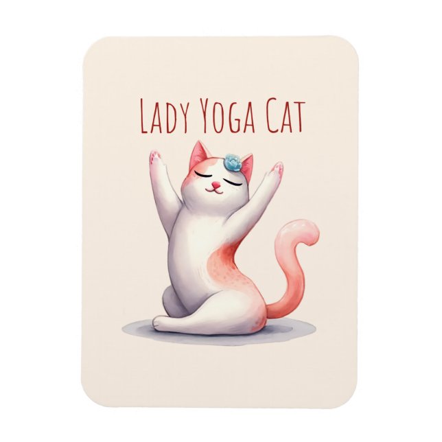 Ímã Gato Yoga Pose - Gato Lady Yoga (Vertical)