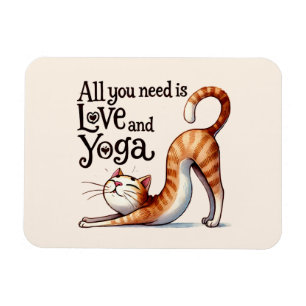 Ímã Gato Yoga Pose - Tudo que você precisa é amor e io
