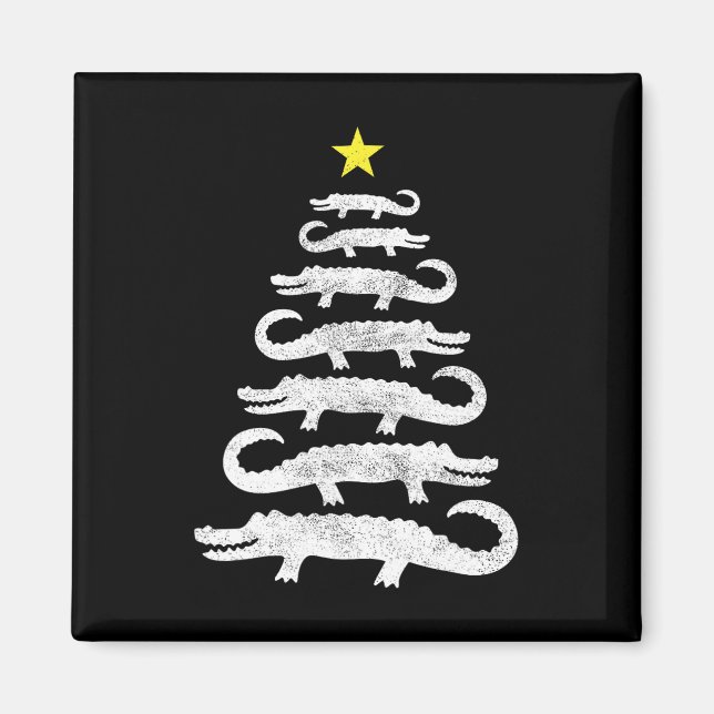 Imã Gator Árvore de Natal Selvagem Alligator Xmas Engr (Frente)