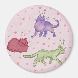 Imã Gatos Alienígenas Gato Espacial Caprichoso Diverti