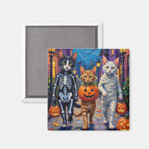 Imã Gatos Angora Turcos em Fantasias de Halloween
