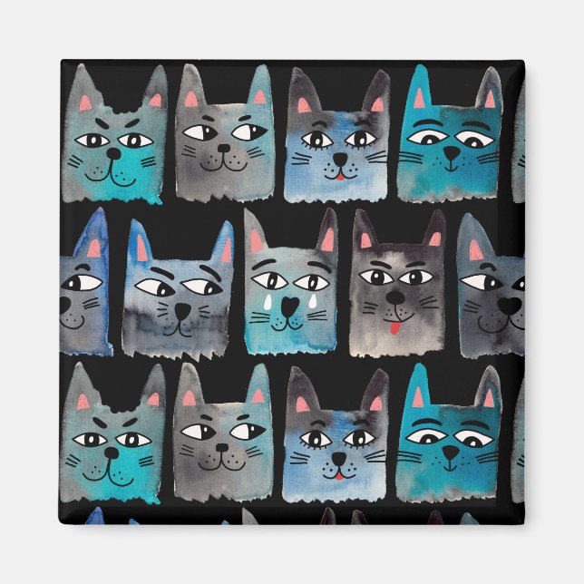 Imã Gatos azuis (Frente)