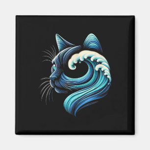 Imã Gatos Azuis Ondas Para A Onda Azul De Kamala Engra