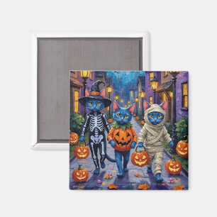 Imã Gatos Azul Russo em Fantasias de Halloween