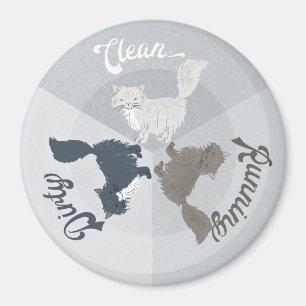 Imã Gatos bonitos Running sujos limpos da máquina de