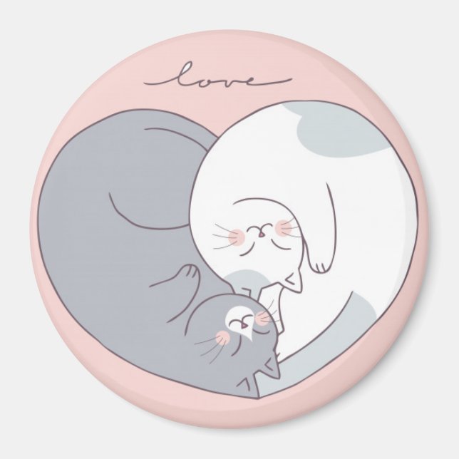 Imã Gatos Cachorros No Magneta Do Amor (Frente)