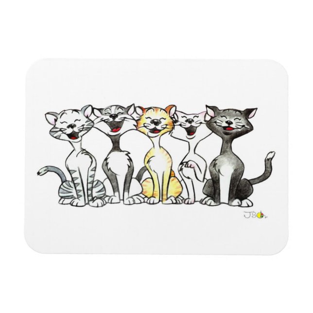 Ímã Gatos cantores bonitos (Horizontal)