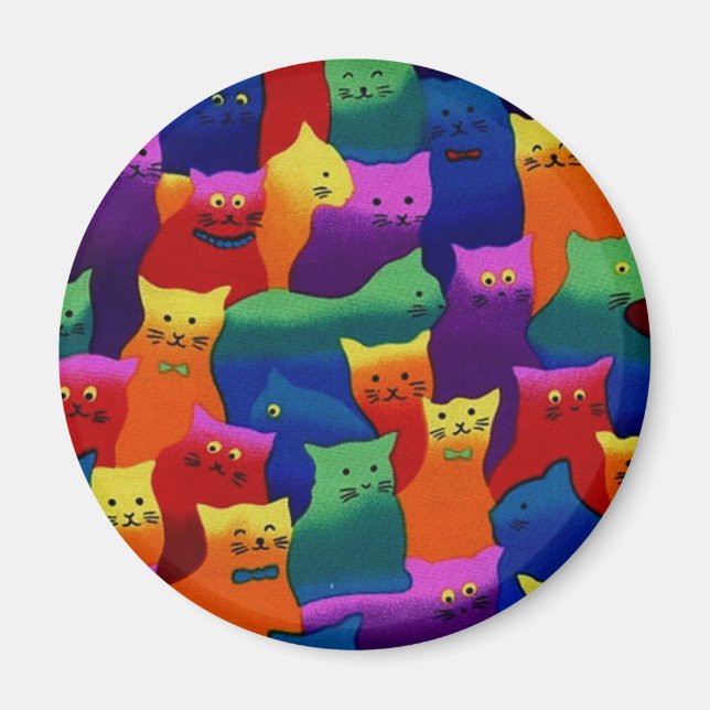 Imã Gatos Coloridos (Frente)