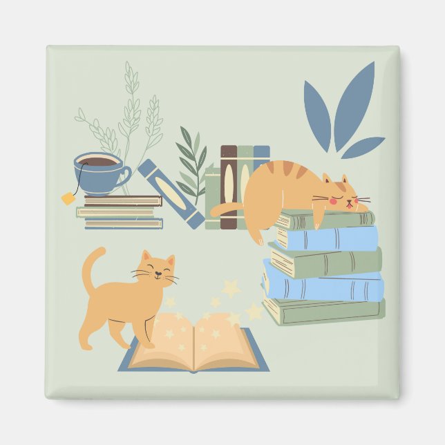 Imã Gatos de Biblioteca (Frente)