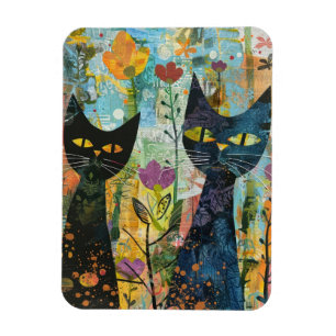 Ímã Gatos De Boho Watercolor - Arte Felina Terrestre (
