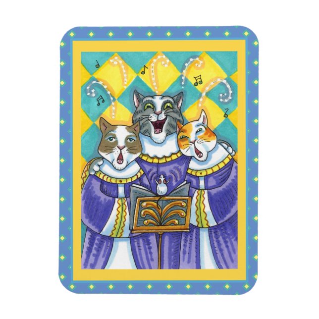 ÍMÃ GATOS DE IGREJA E GATOS DE NATAL CANTANDO MOUSE (Vertical)